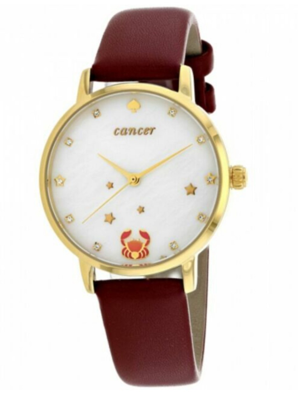 New Quartz Kate Spade Zodiac Watch Women  KSW1191 Gold Tone Cancer Crab Dial